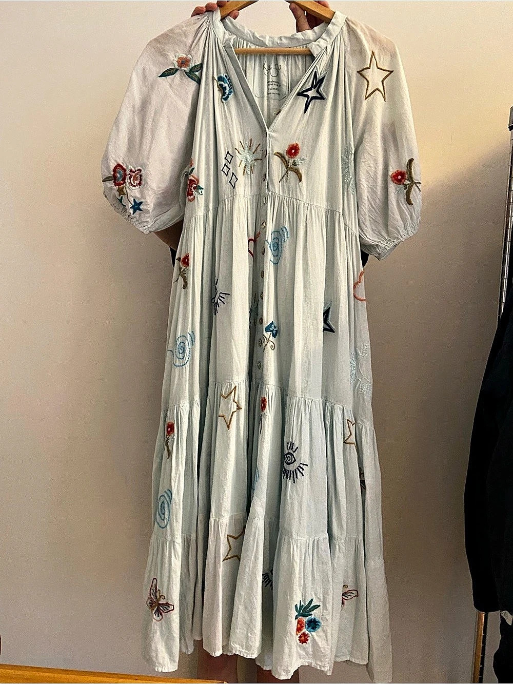 Kyla Seo Embroidered Maxi Dress Size XS Like New